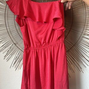 BCBG Fushia One Shoulder Dress